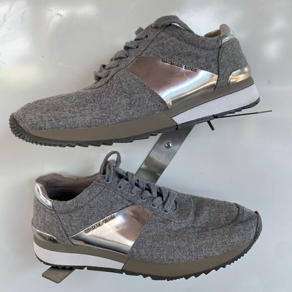 Michael Kors Aillie Trainor Sneaker Steel U9,5 - Picture 1 of 5